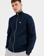 Asos Design Jersey Track Jacket In Navy With Triangle