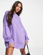Asos Design Oversized Sweat Mini Dress In Purple