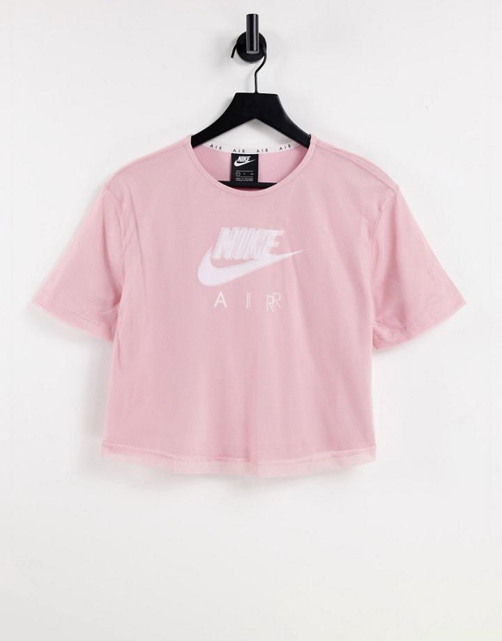 Nike Air Short Sleeve Mesh T-shirt In Pale Pink