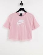 Nike Air Short Sleeve Mesh T-shirt In Pale Pink