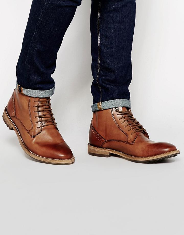 Frank Wright Acton Leather Boots - Tan