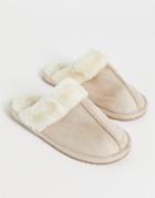 Truffle Collection Classic Mule Slippers In Cream-white