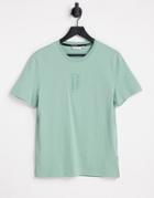 Calvin Klein Hybrid Logo T-shirt In Teal Green