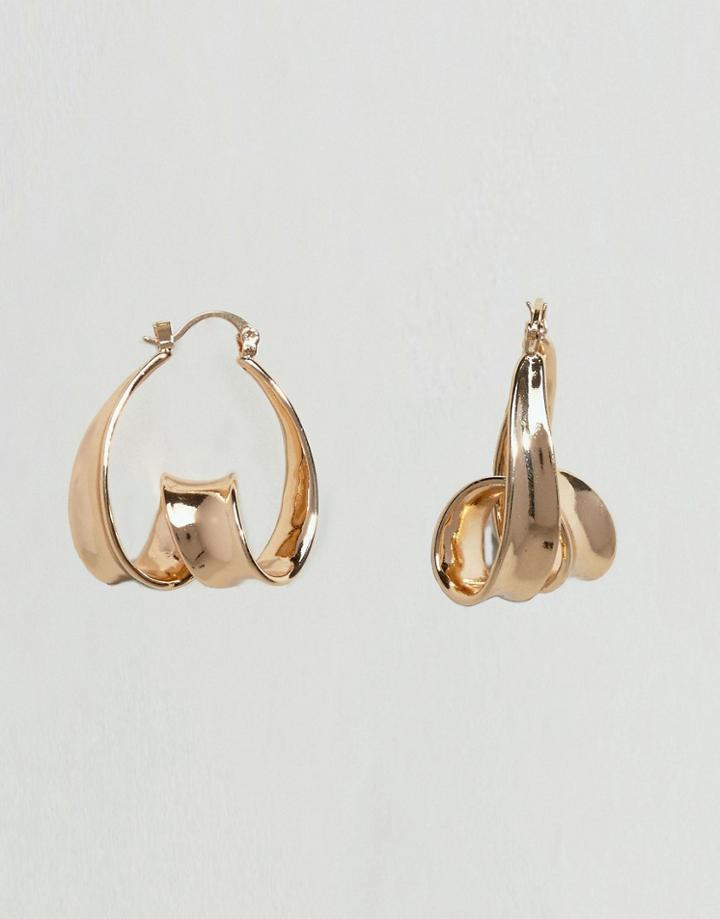 Asos Twisted Hoop Earrings - Gold