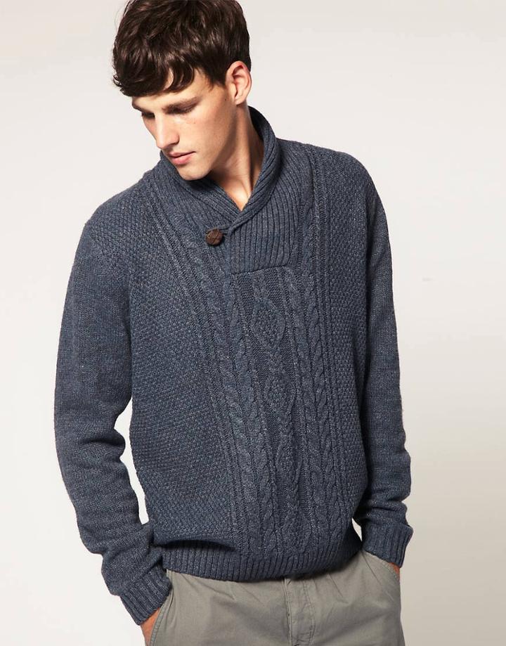 Minimum Shawl Collar Knit - Blue