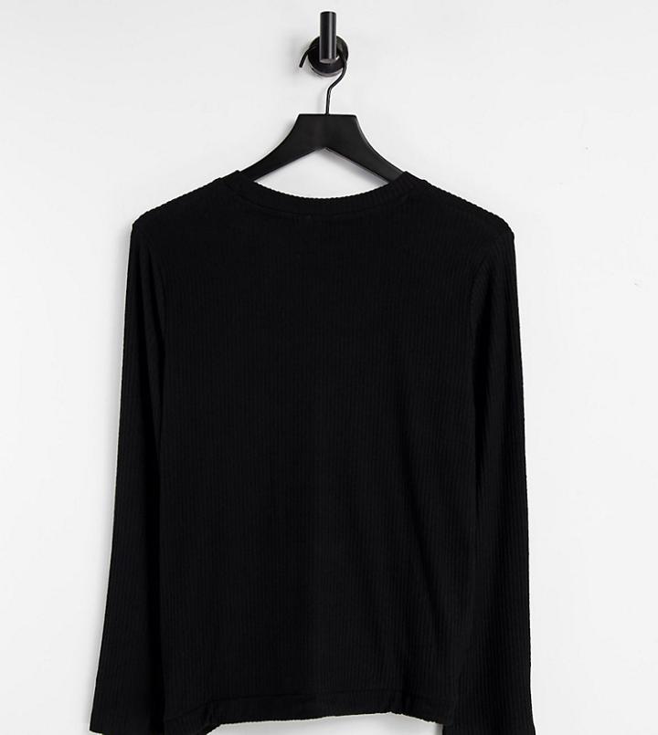 Asos Design Maternity Mix & Match Lounge Super Soft Rib Sweat With Channeling In Black