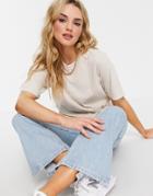 Asos Design Oversized T-shirt In Washed Stone-neutral