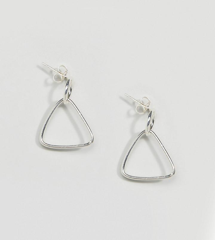 Kingsley Ryan Sterling Silver Circle & Triangle Drop Earrings - Silver
