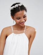 Johnny Loves Rosie Pearl & Rhinestone Cluster Hair Drape - Cream