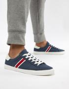Pull & Bear Canvas Sneaker With Side Stripe In Navy - Navy