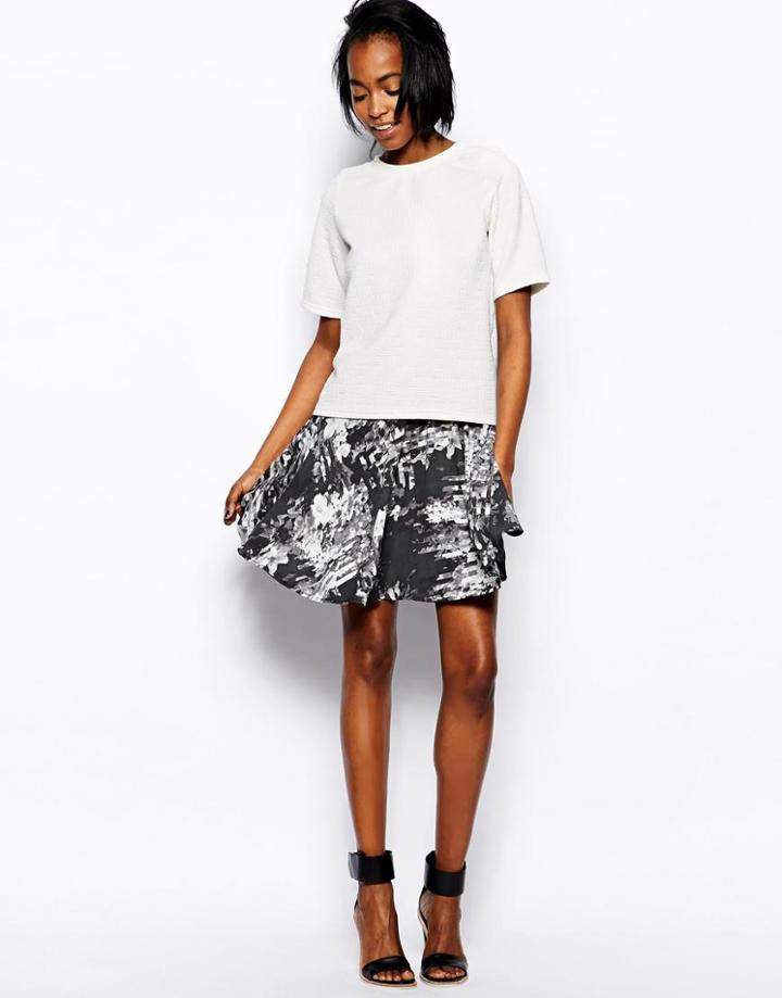 Vila Printed Skater Skirt