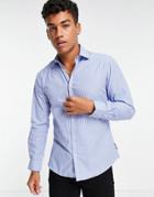 French Connection Slim Fit Striped Shirt-navy