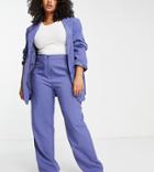 Asos Design Curve Mix & Match Straight Leg Suit Pants In Indigo Blue