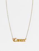 Designb London Cancer Star Sign Stainless Steel Necklace In Gold
