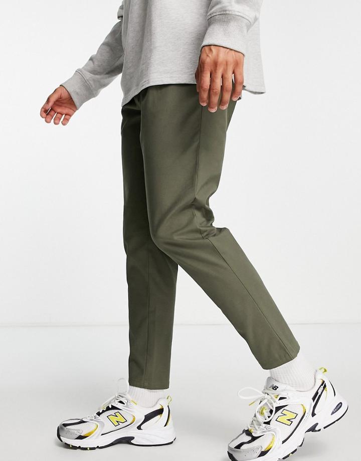 Asos Design Cigarette Fit Chinos In Washed Green
