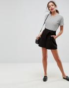 Asos Paperbag Waist Shorts - Black