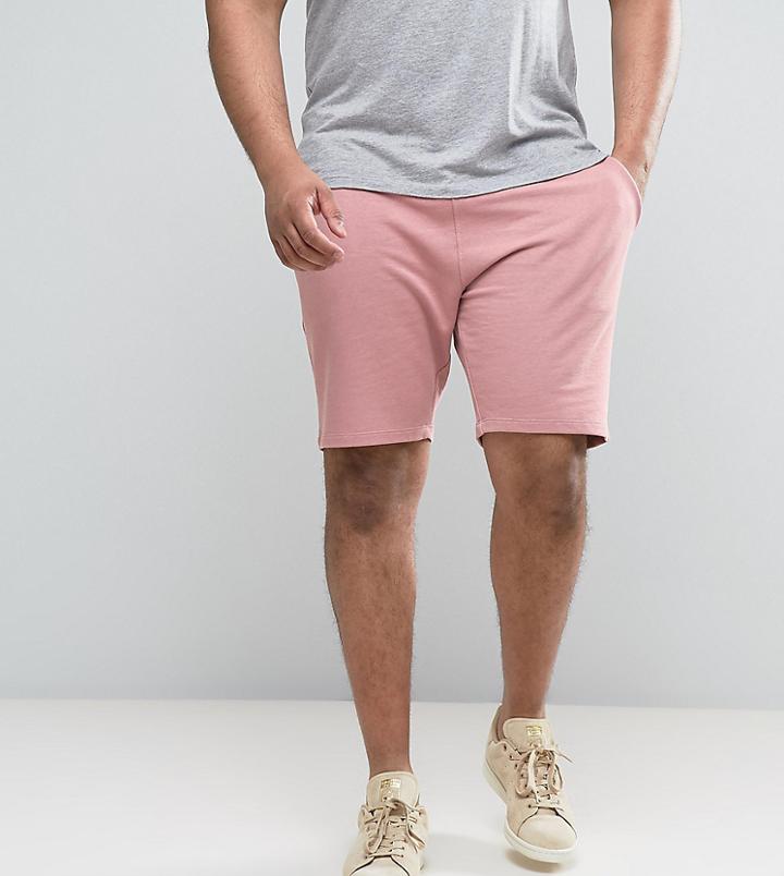 Asos Plus Jersey Skinny Shorts In Pink - Pink