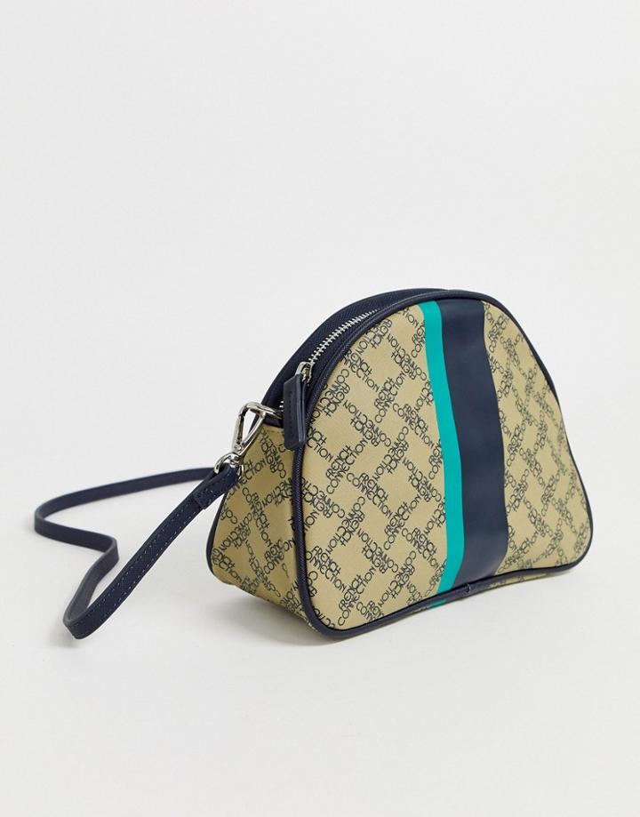 French Connection Alexia Monogram Crescent Handbag