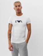 Emporio Armani Slim Fit Eva Logo Lounge T-shirt In White - White