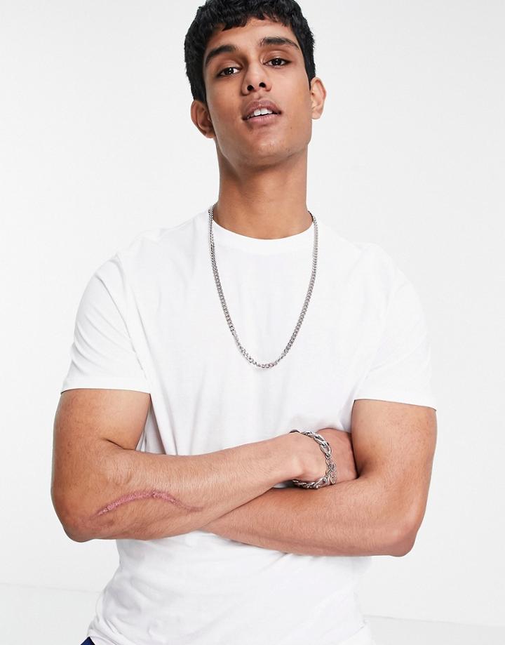 New Look Organic Cotton Longline T-shirt In White