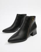 Park Lane Pointed Side Zip Boots - Black