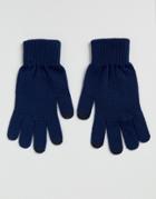 Asos Design Touchscreen Gloves In Navy