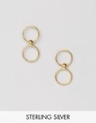 Asos Gold Plated Sterling Silver Open Circle Stud Earrings - Gold