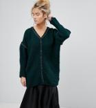 Oneon Hand Knitted V-neck Oversized Sweater - Green