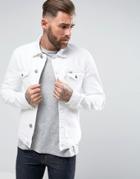 Wrangler The Slim Authentic Denim Jacket White Ripped - White