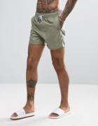Another Influence 3 Pocket Solid Swim Shorts In Khaki - Green