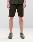 Asos Jersey Short In Dark Khaki - Hunter Green