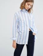 Vale Woven Boyfriend Stripe Shirt - Multi