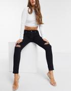 Na-kd High Waisted Skinny Destroyed Jeans In Black