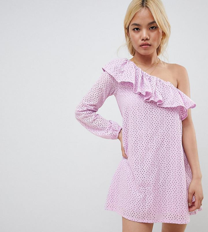Vero Moda Petite One Shoulder Dress - Pink
