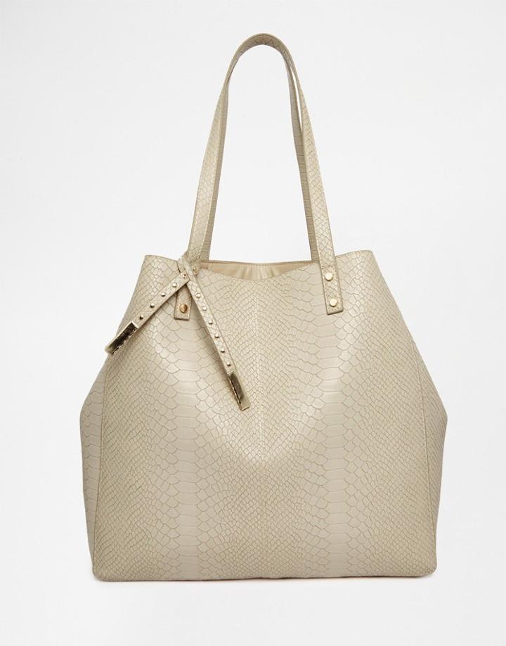 Asos Croc Shopper Bag - Gray