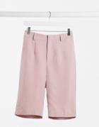 Missguided Two-piece Tailored Longline Shorts In Mauve-purple