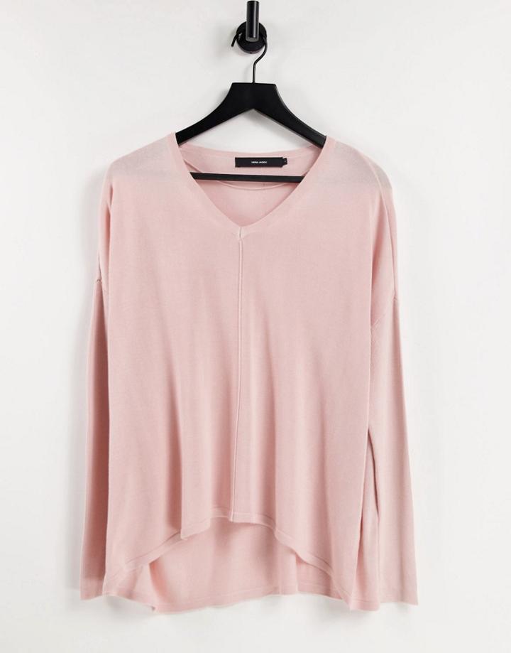 Vero Moda Oversized Drapey Sweater In Pink