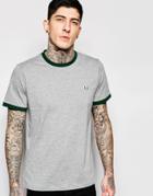 Fred Perry Ringer T-shirt With Logo - Steel Marl
