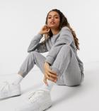 Asos Design Petite Tracksuit Slim Sweatshirt / Sweatpants Set In Gray Heather-grey