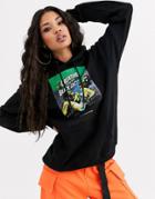 Criminal Damage X Monsters Oversized Hoodie With Black Lagoon Print