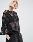 Ganni Larkin Lace Shell Top - Navy