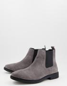 River Island Gusset Chelsea Boots In Gray