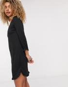 Vila Jersey Frill Dress In Black