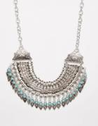 Reclaimed Vintage Statement Coin Necklace - Silver