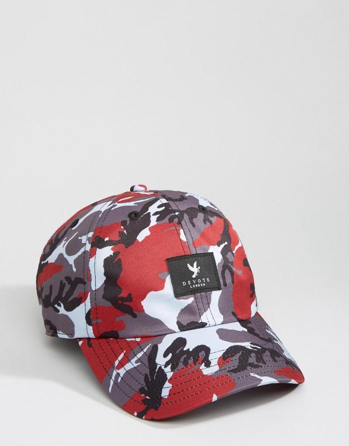 Devote Baseball Cap In Camo - Gray