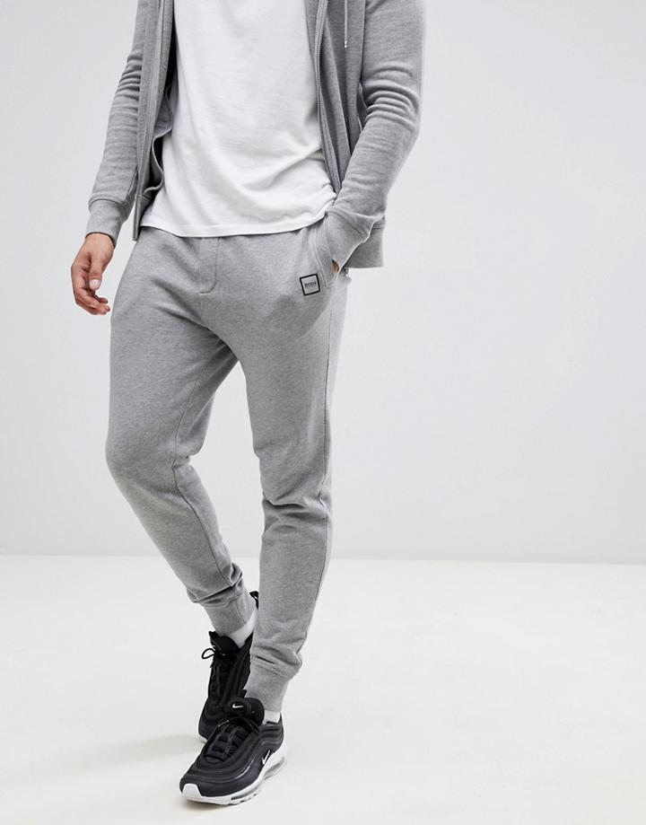 Boss Striker Box Logo Joggers In Gray - Gray
