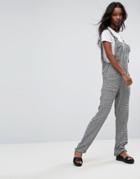 Mango Check Overall Jumpsuit - Black