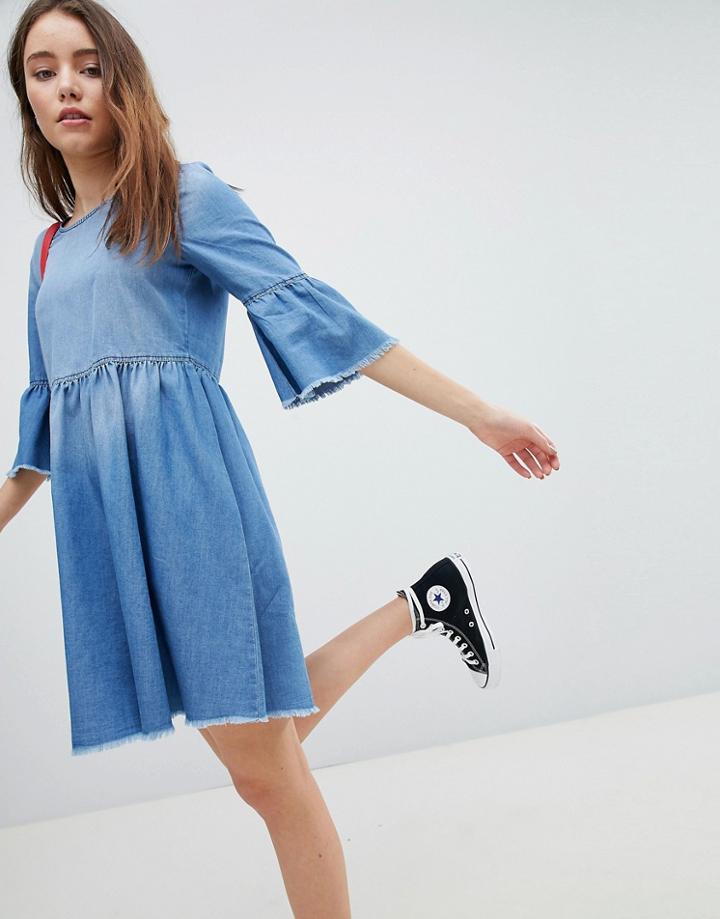Jdy Denim Skater Dress - Blue