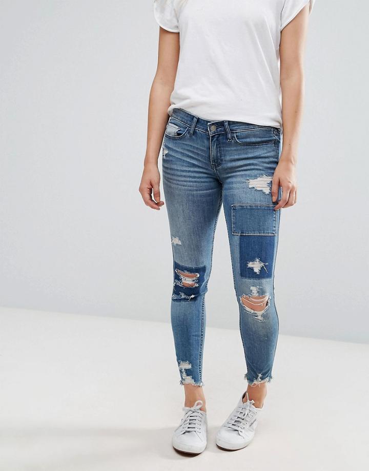 Hollister Distressed Crop Jean - Blue