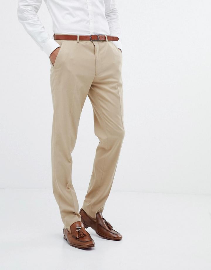 Asos Design Skinny Suit Pants In Camel - Beige